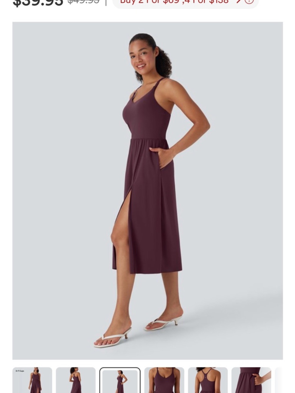 Women's Sleeveless Side-Slit Midi Dress - Plum/Fig